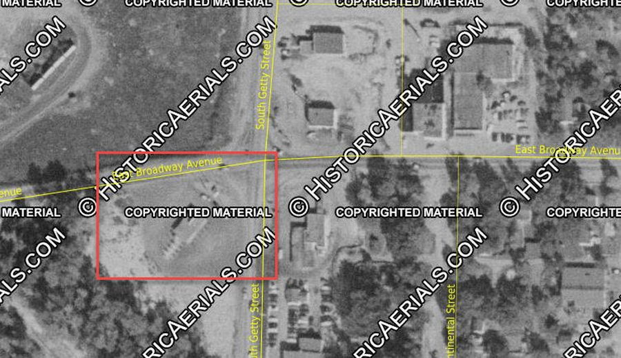 Hansens Drive-In (Jim Hansens Drive-In) - 1955 Aerial (newer photo)